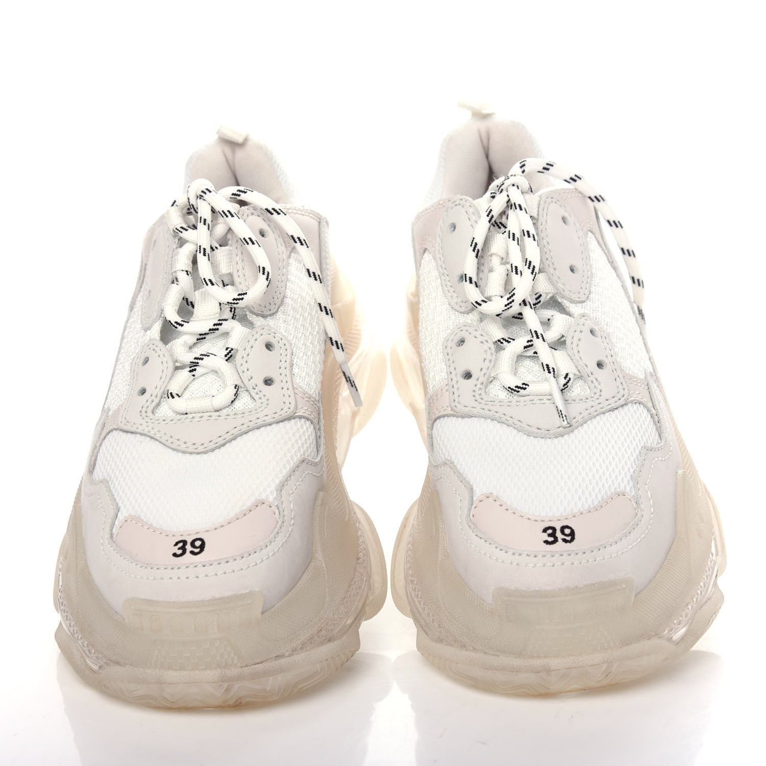 Balenciaga Fabric Mesh Clear Sole Womens Triple S Sneakers 39 White 5 of 10