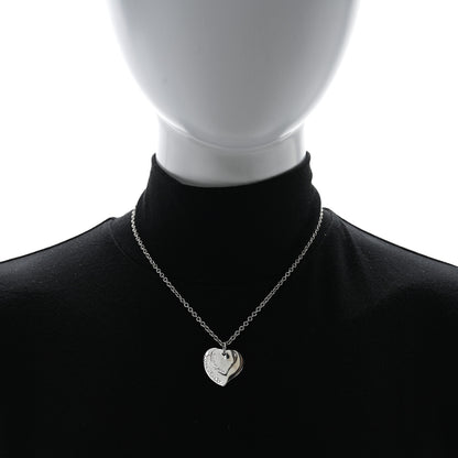 Tiffany Sterling Silver Double Heart Pendant Necklace 2 of 4