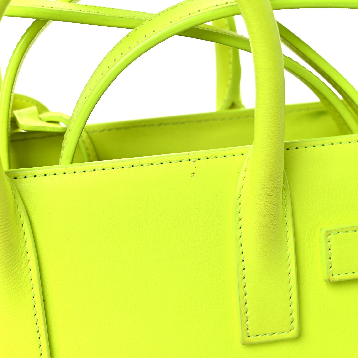 Saint Laurent Calfskin Nano Sac De Jour Neon Yellow 27 of 27