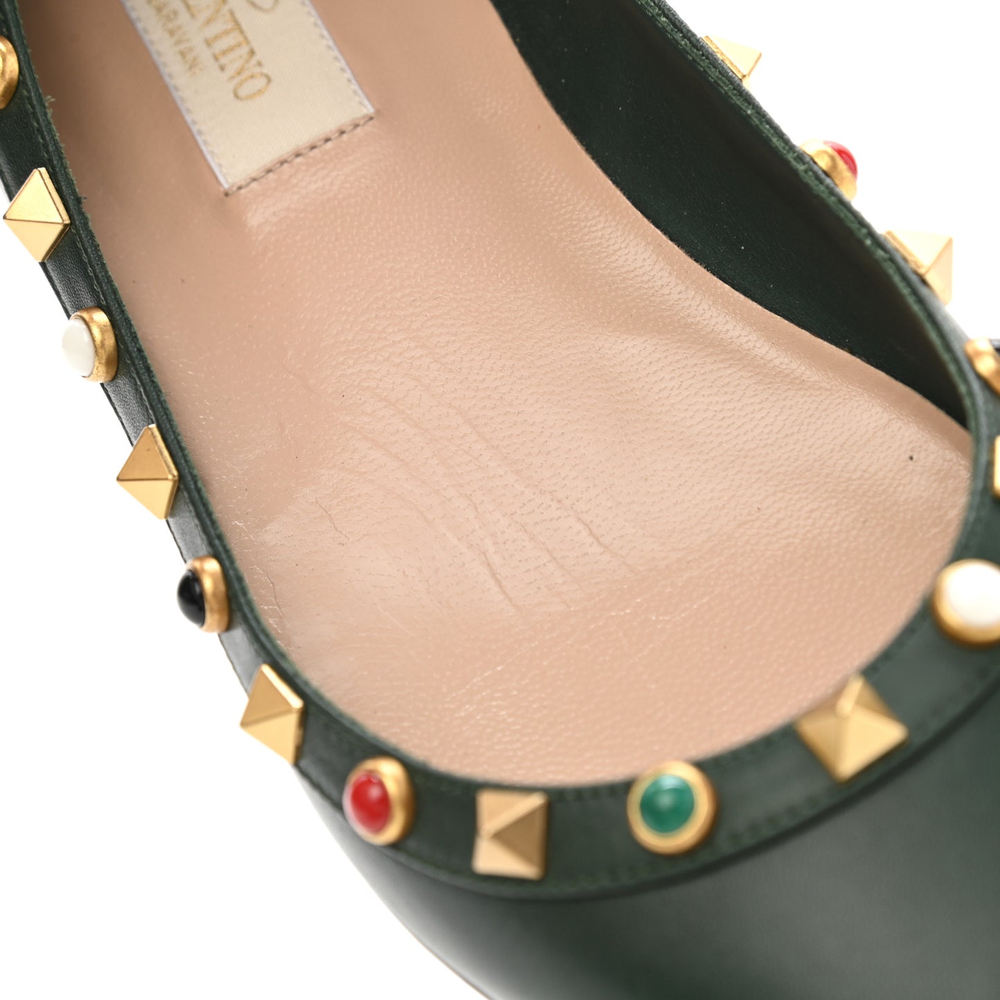 Nappa Rockstud Rolling Ballerina Flats 36 Black