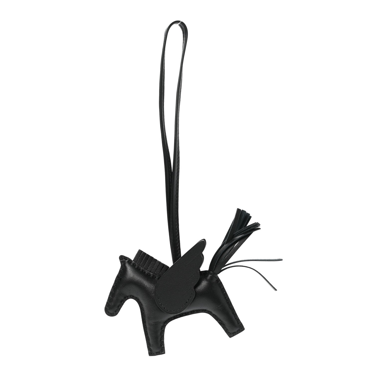 Hermes Milo Lambskin Grigri Rodeo Pegase Horse Bag Charm PM So Black 1 of 5