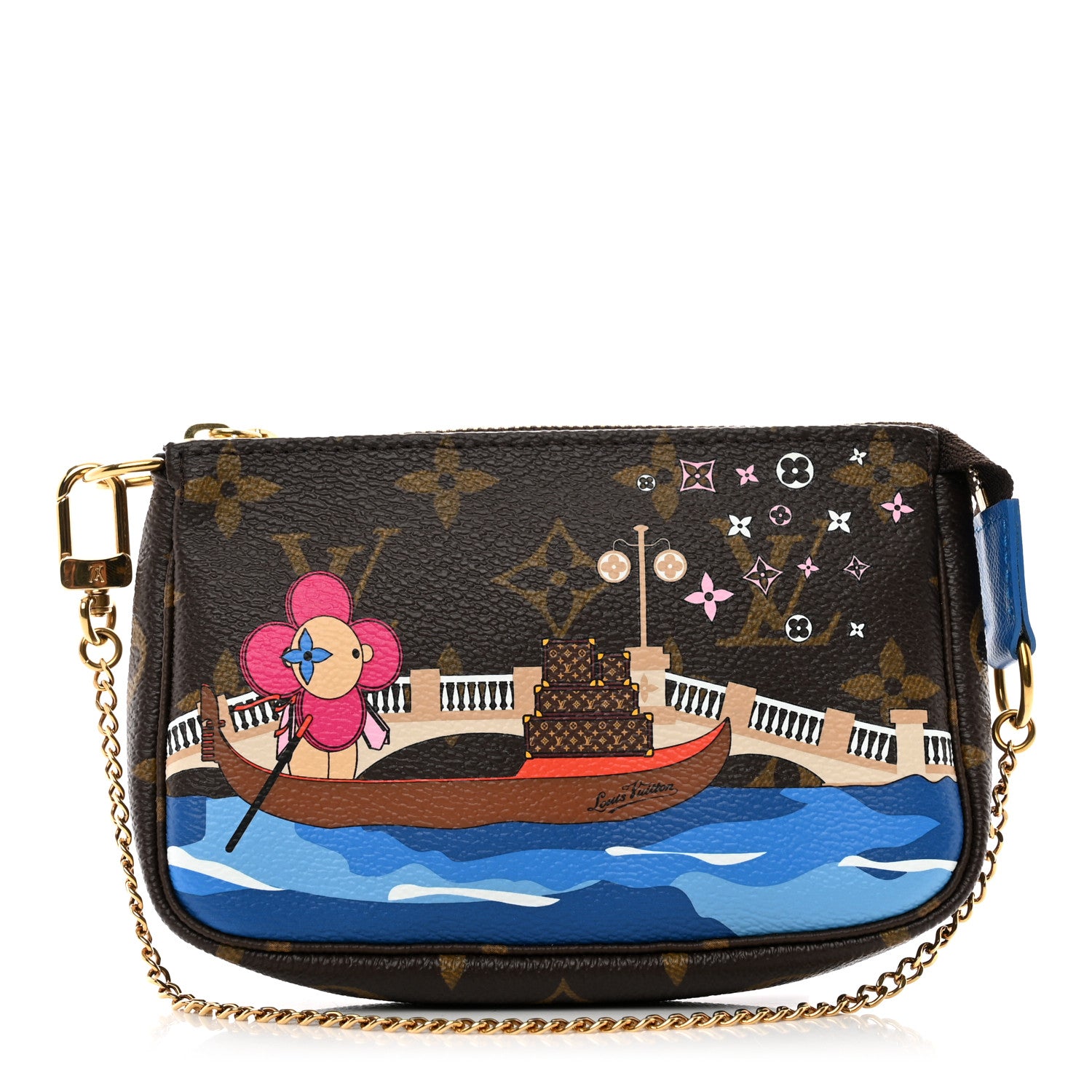 Louis Vuitton Monogram 2019 Christmas Animation Mini Venice Pochette Accessories Blue 1 of 7