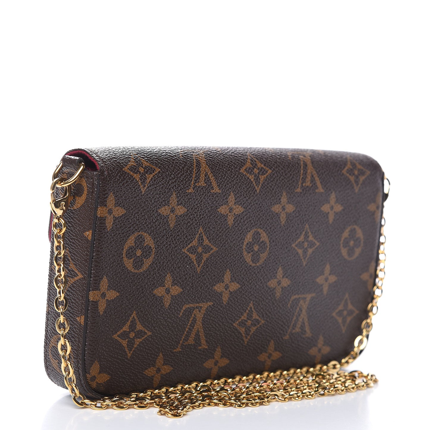 Monogram Pochette Felicie Chain Wallet Fuchsia