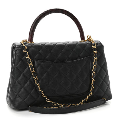 Chanel Caviar Lizard Quilted Small Coco Handle Flap Black 3 of 10