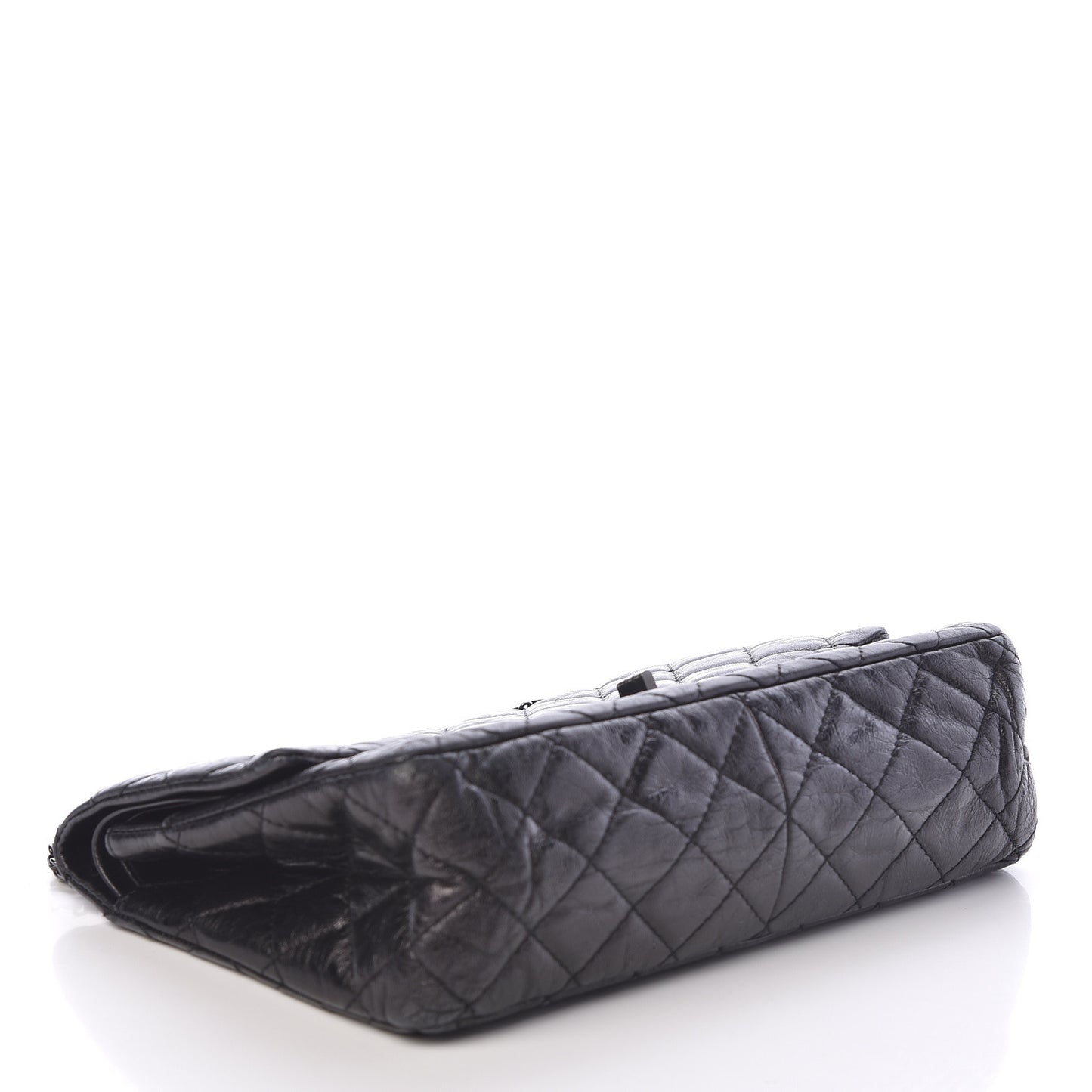 Metallic Aged Calfskin Quilted 2.55 Reissue 226 Flap So Black