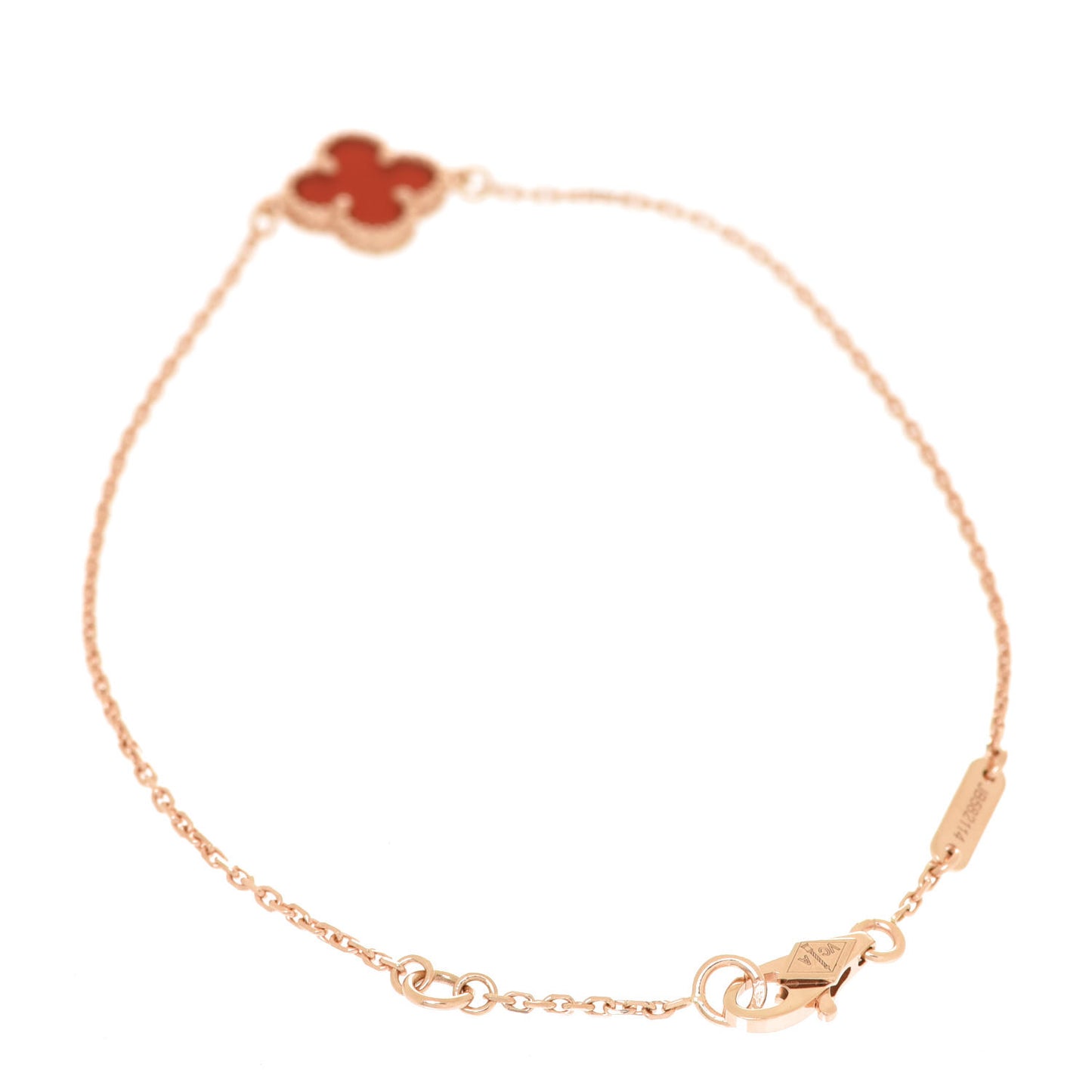 18K Rose Gold Carnelian Sweet Alhambra Bracelet