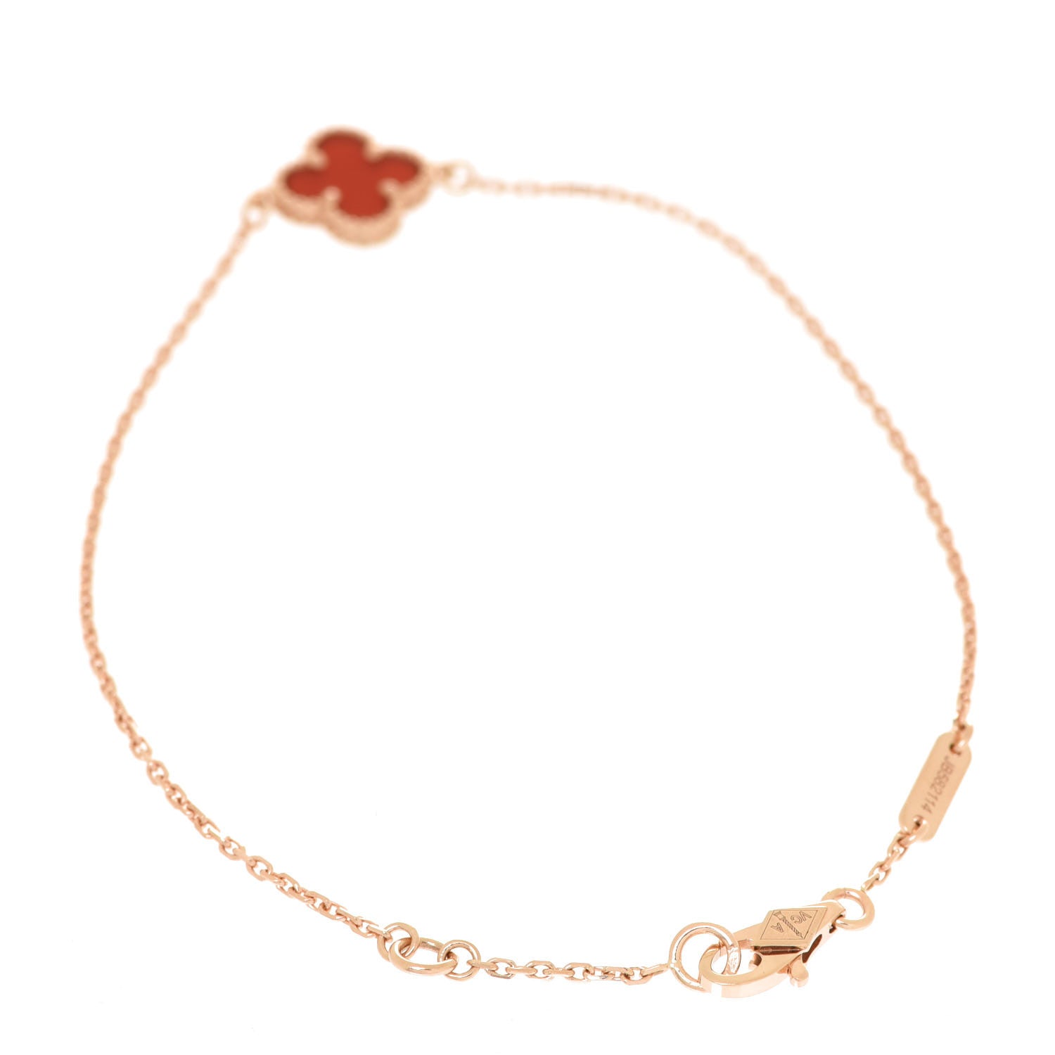 Van Cleef & Arpels 18K Rose Gold Carnelian Sweet Alhambra Bracelet 3 of 6