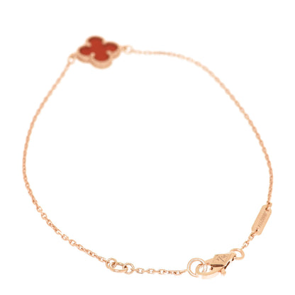 Van Cleef & Arpels 18K Rose Gold Carnelian Sweet Alhambra Bracelet 3 of 6