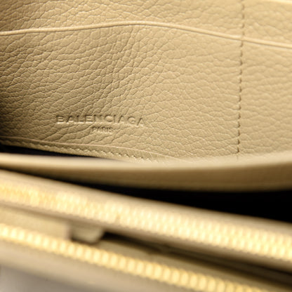 Balenciaga Shiny Goatskin Gold Metallic Edge Hardware Zip Around Wallet Beige Sahara 6 of 6