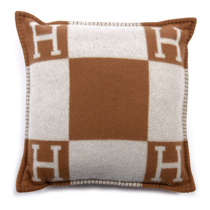 Hermes Wool Cashmere Avalon Pillow PM Ecru Camel 1 of 3