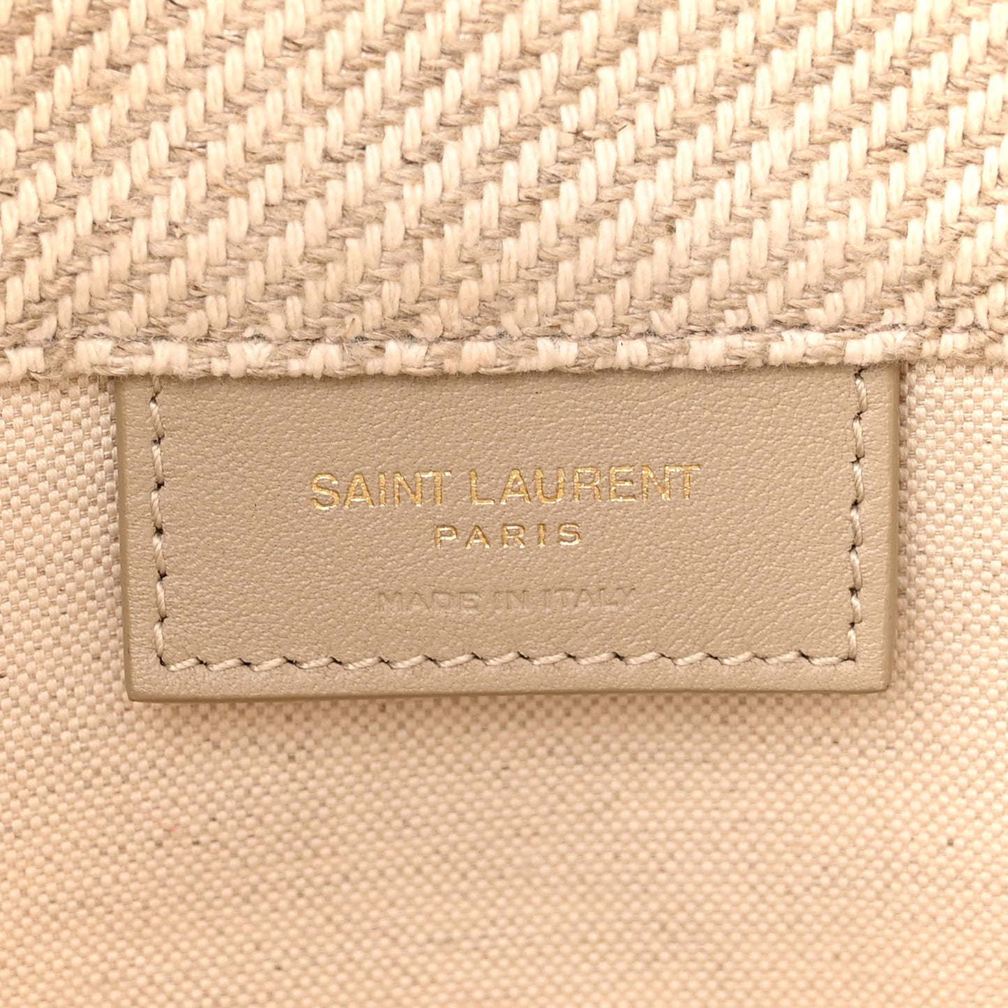 Diagonal Canvas Calfskin Rive Gauche Bucket Bag Beige