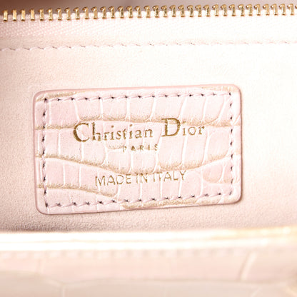 Christian Dior Metallic Alligator Medium Lady Dior Rose 6 of 11