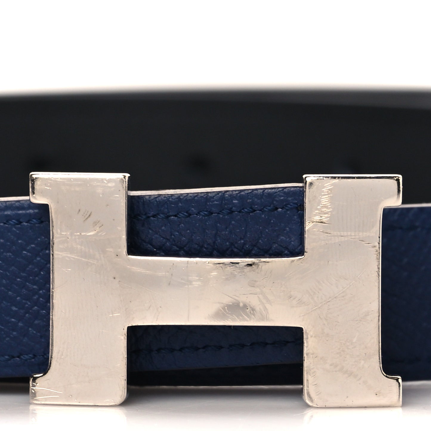 Swift Epsom 24mm Mini Constance H Belt 90 Black Bleu Saphir