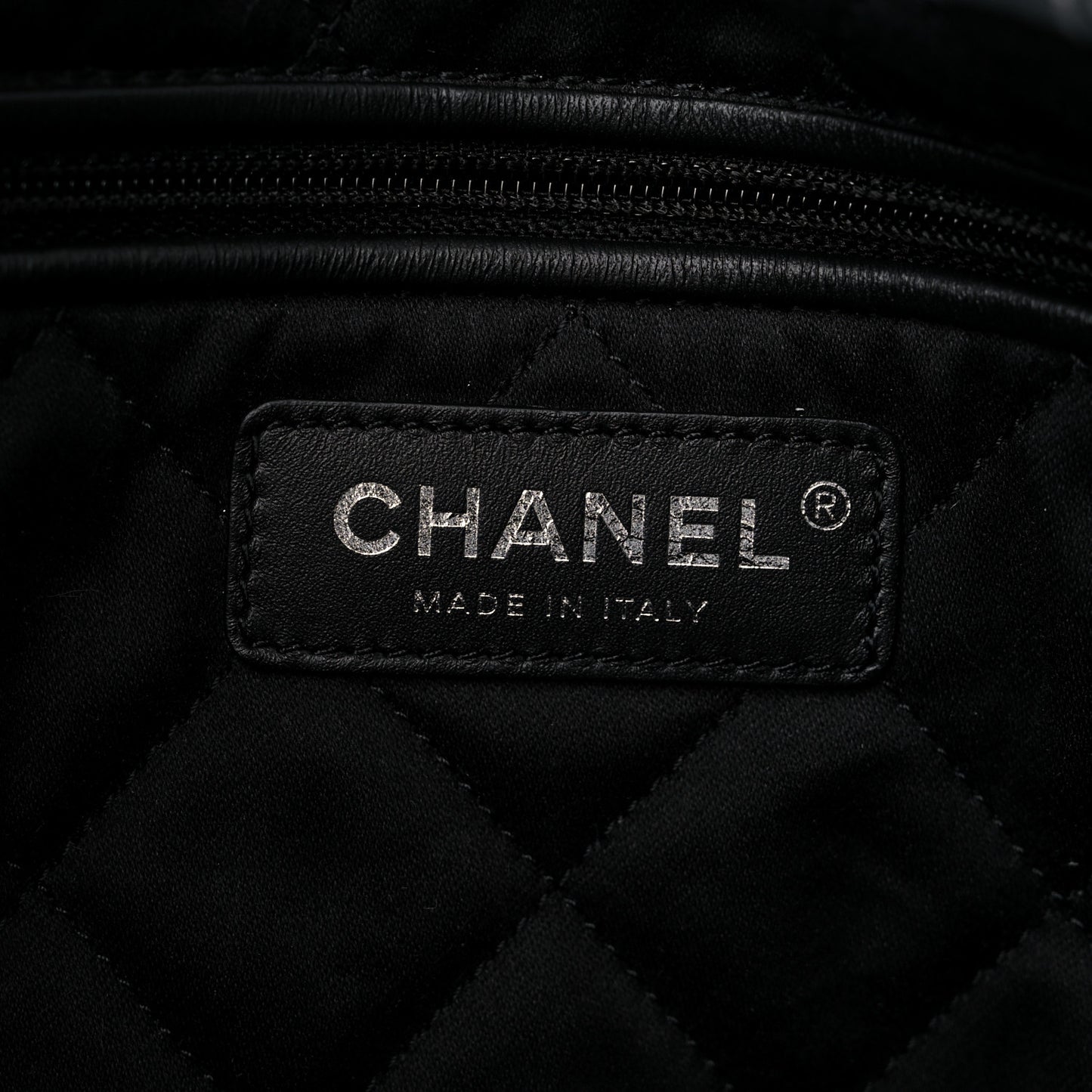 Metallic Calfskin Quilted Chanel 22 Backpack Silver