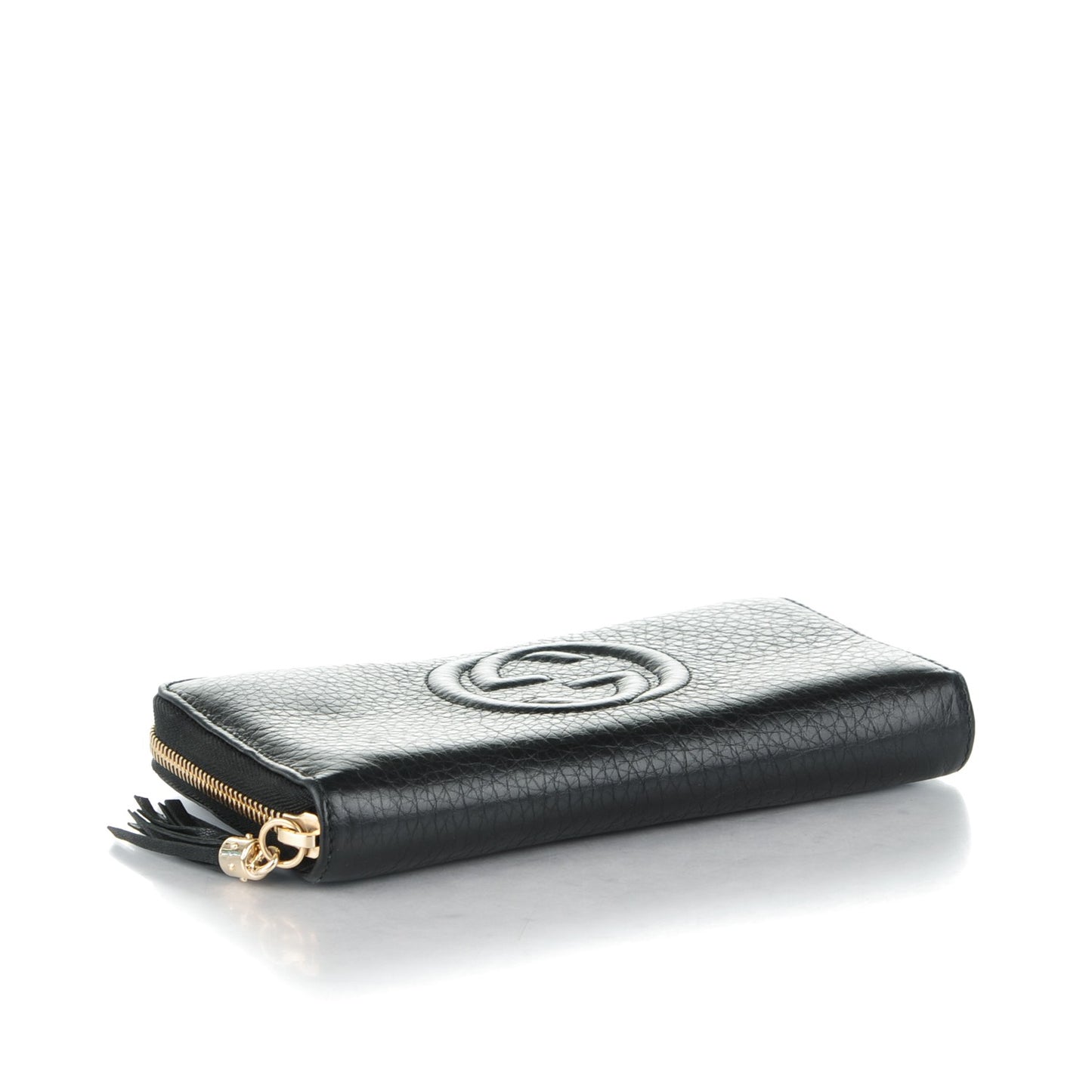 Pebbled Calfskin Soho Zip Around Wallet Black