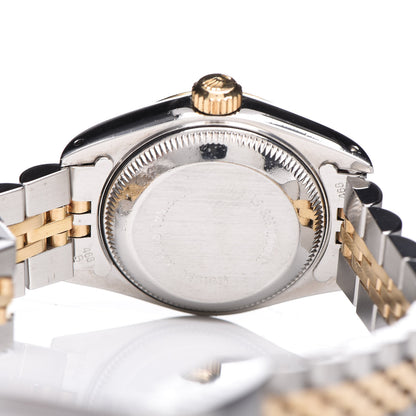 Rolex Stainless Steel 18K Yellow Gold Diamond 26mm Oyster Perpetual Datejust Watch Silver 69173 5 of 8