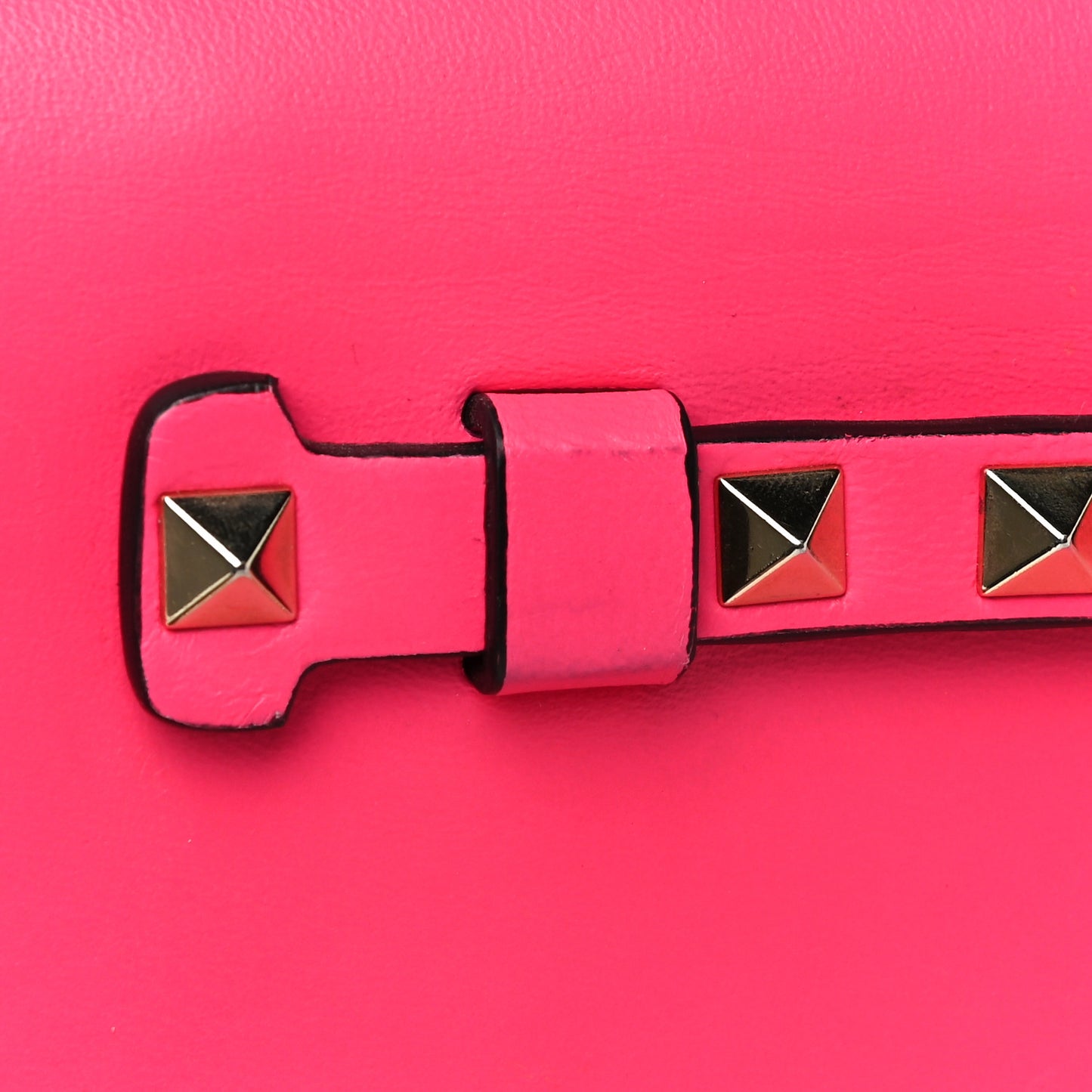 Nappa Rockstud Wristlet Clutch Fuxia Fluo