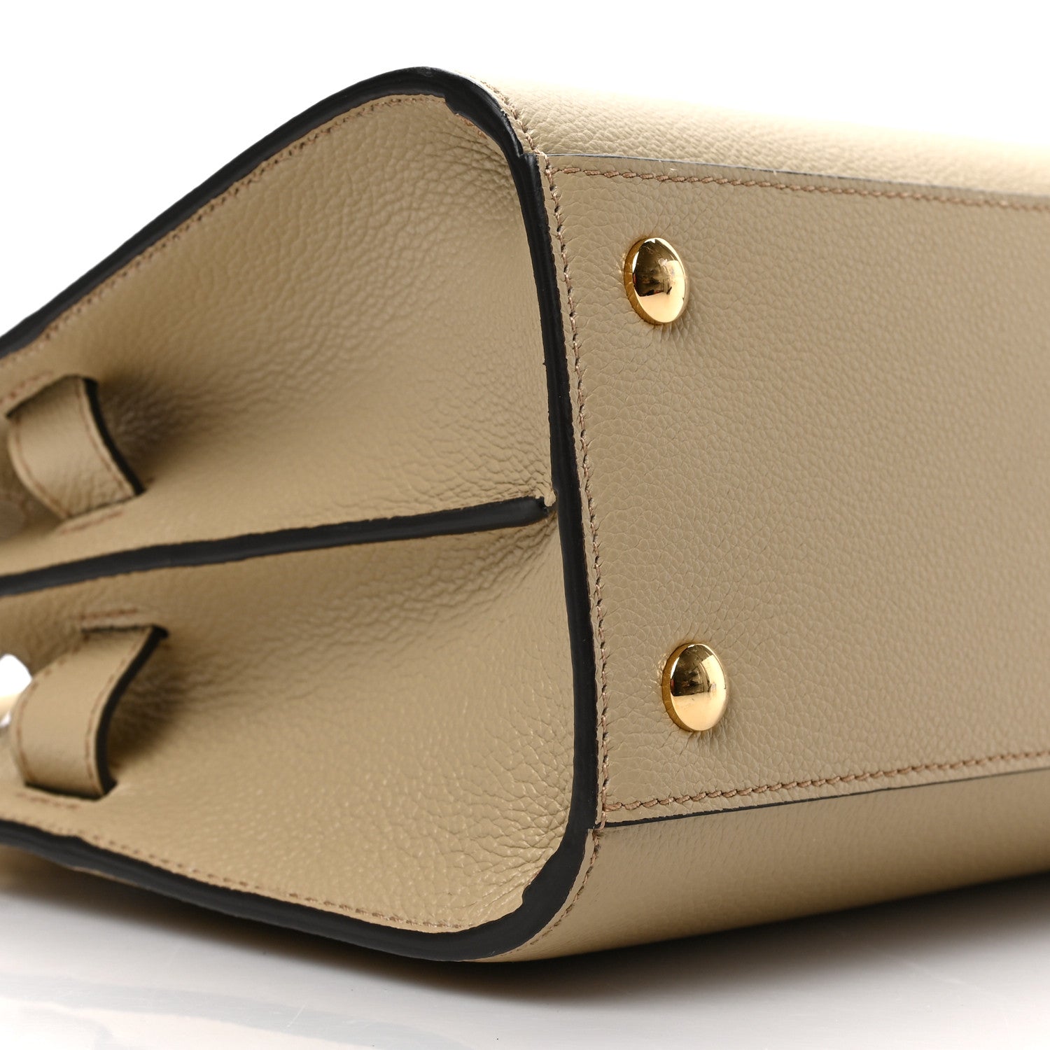 Burberry Grainy Calfskin Mini Two Handle Title Bag Camel 8 of 9