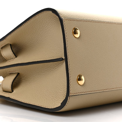 Burberry Grainy Calfskin Mini Two Handle Title Bag Camel 8 of 9