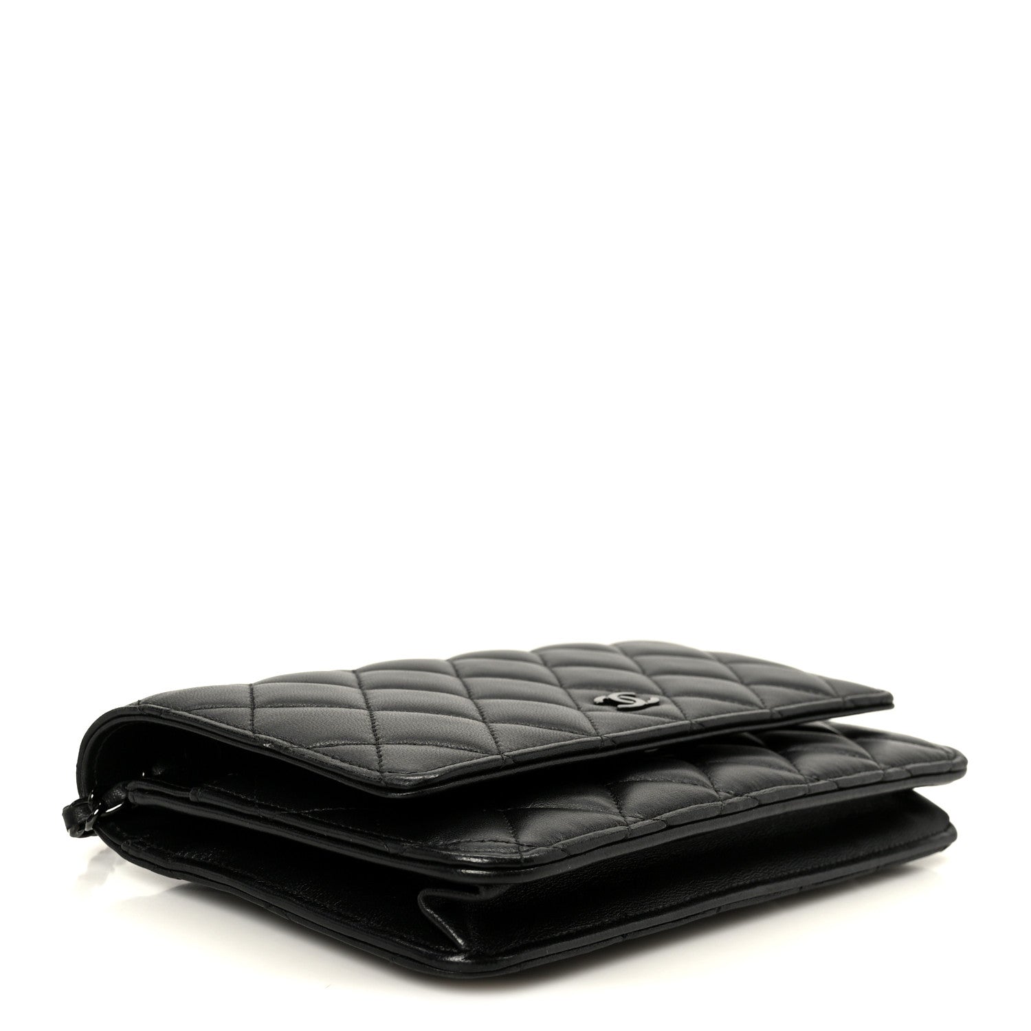 Chanel Pearly Lambskin Quilted Wallet On Chain WOC So Black 4 of 11