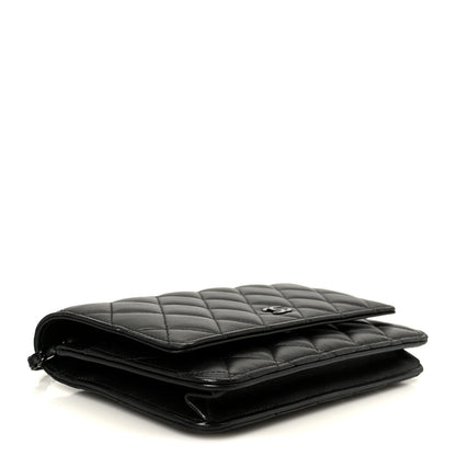 Chanel Pearly Lambskin Quilted Wallet On Chain WOC So Black 4 of 11