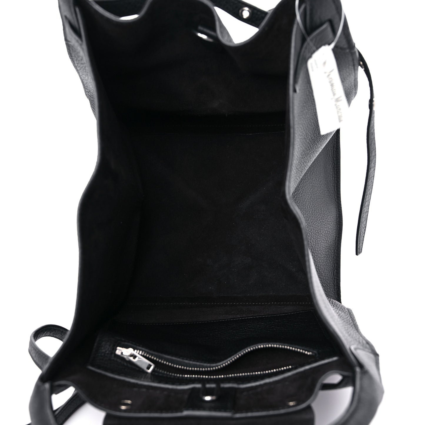 Supple Grained Calfskin Small Long Strap Big Bag Black