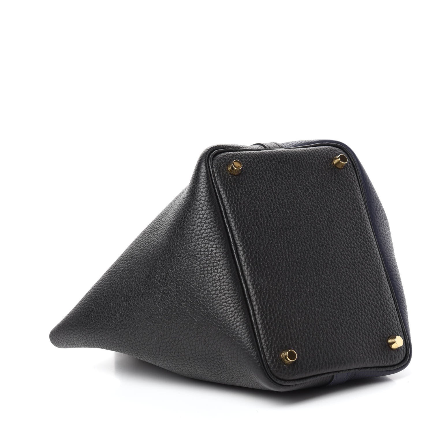 Hermes Taurillon Clemence Casaque Picotin Lock 18 PM Blue Nuit Black Blue Frida 4 of 10