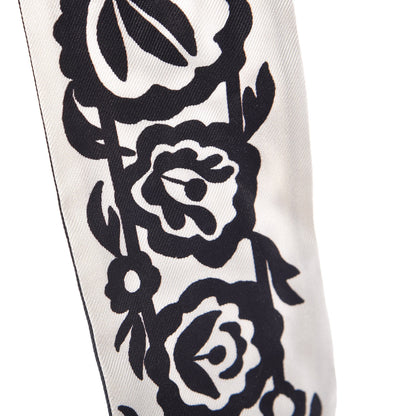 Christian Dior Silk Mexican Flowers Mitzah Scarf Black 5 of 7