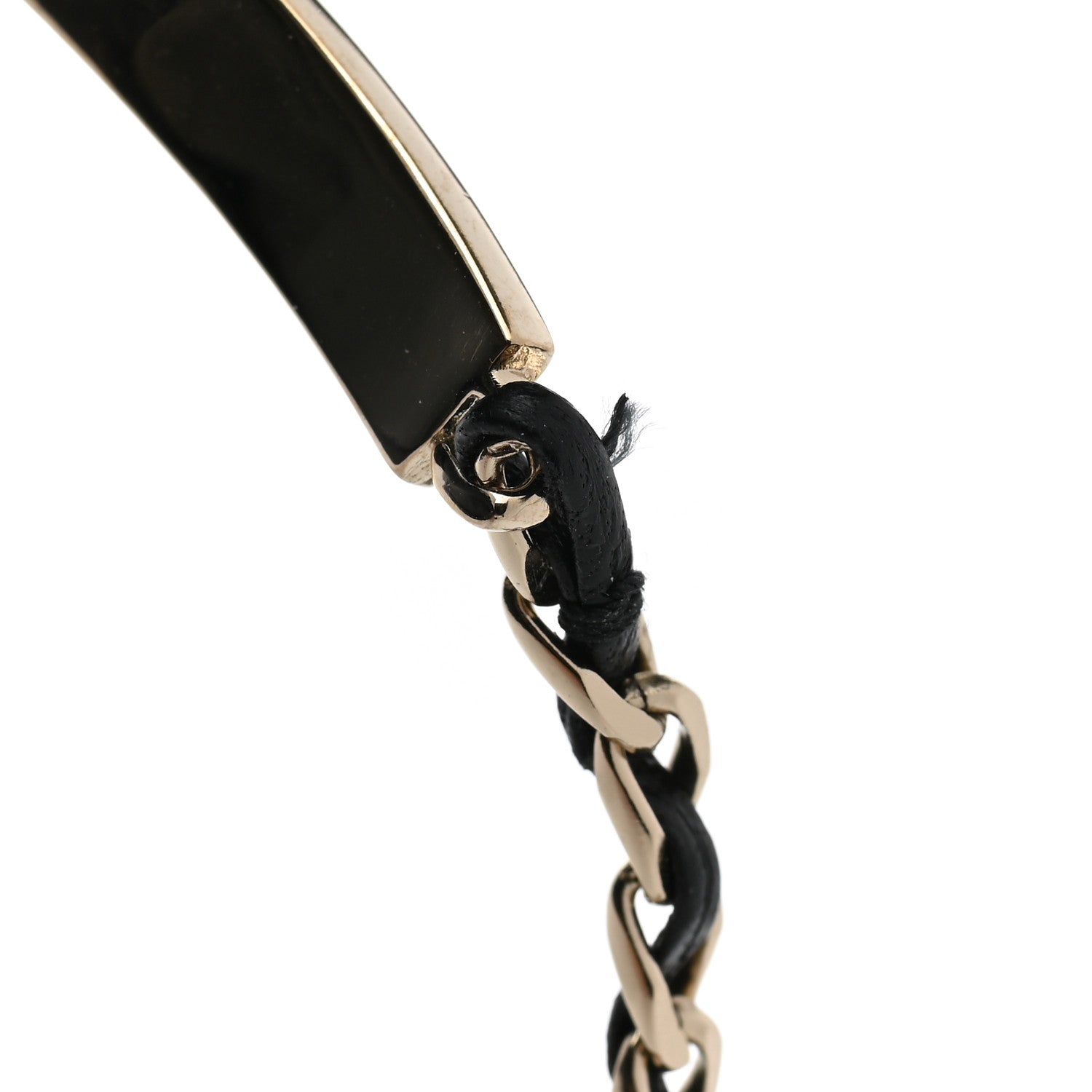Chanel Metal Lambskin Crystal Sergeant Chanel Bracelet Gold 5 of 6