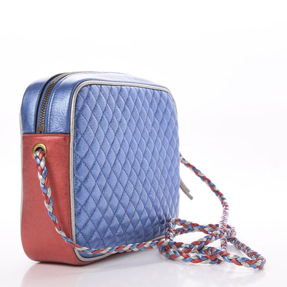 Gucci Laminated Nappa Trapuntata Small Zumi Shoulder Bag Rosso Marine Argento 3 of 9