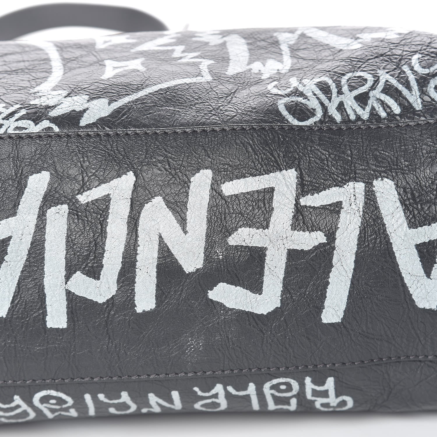 Balenciaga Agneau Arena Graffiti All Over Classic Hardware City Gris Fossile White 9 of 12