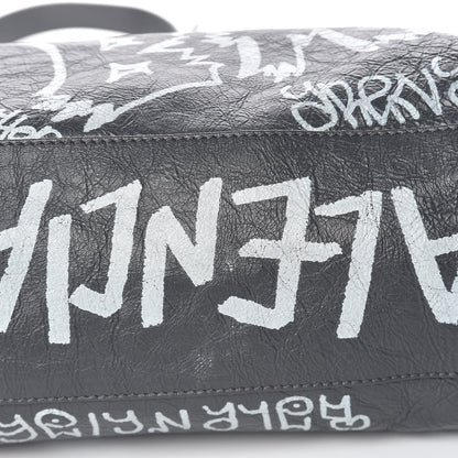 Balenciaga Agneau Arena Graffiti All Over Classic Hardware City Gris Fossile White 9 of 12