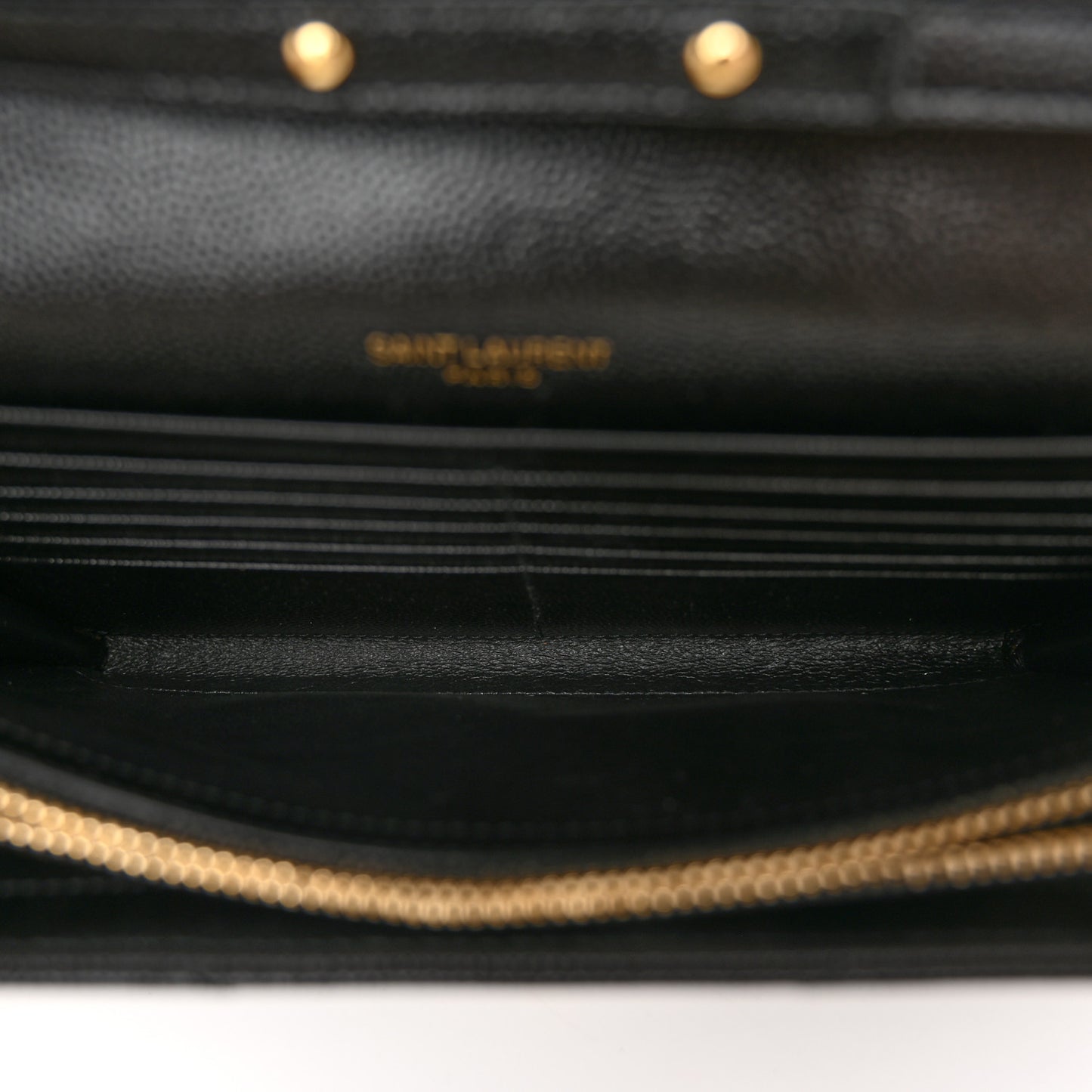 Grain De Poudre Matelasse Chevron Monogram Chain Wallet Black