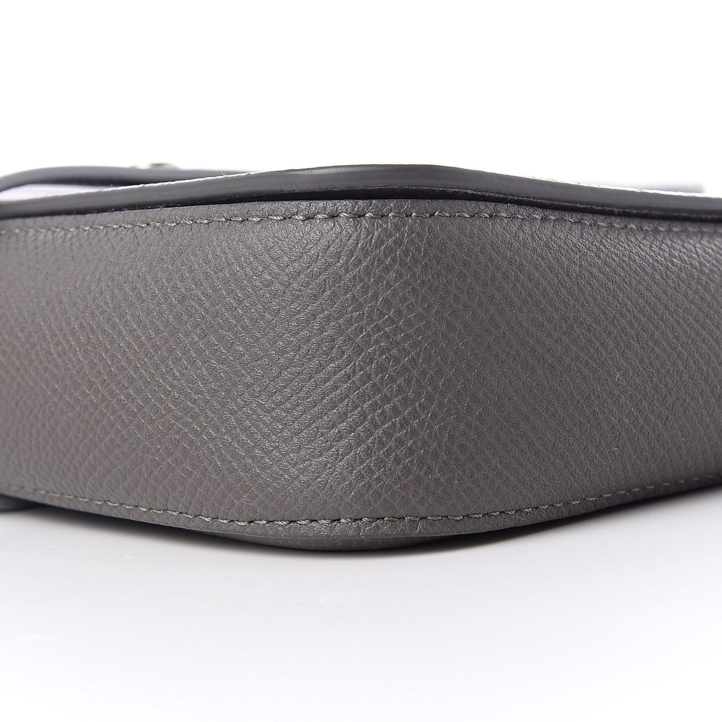 Grained Calfskin Strap Clutch Grey Blue