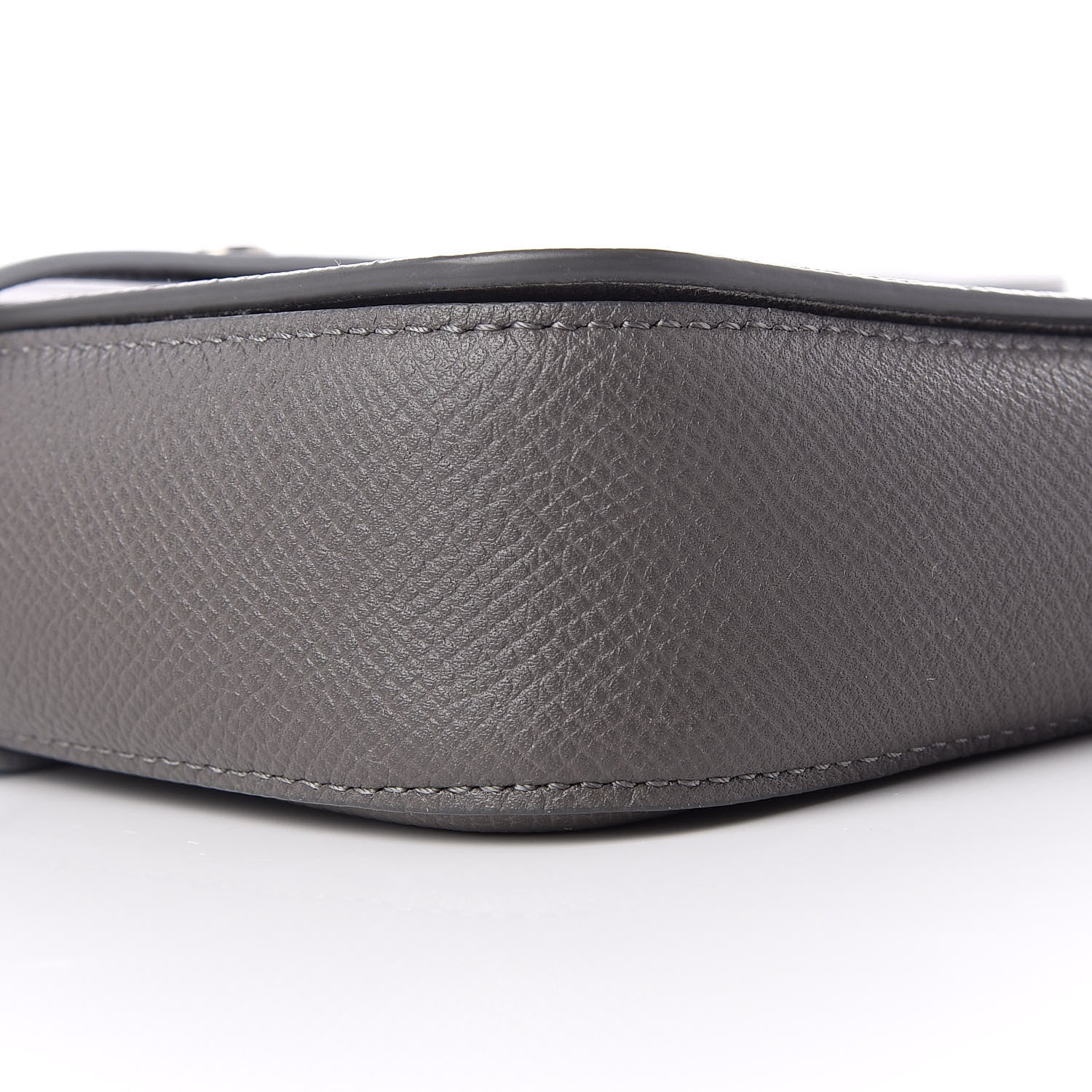 Celine Grained Calfskin Strap Clutch Grey Blue 8 of 10