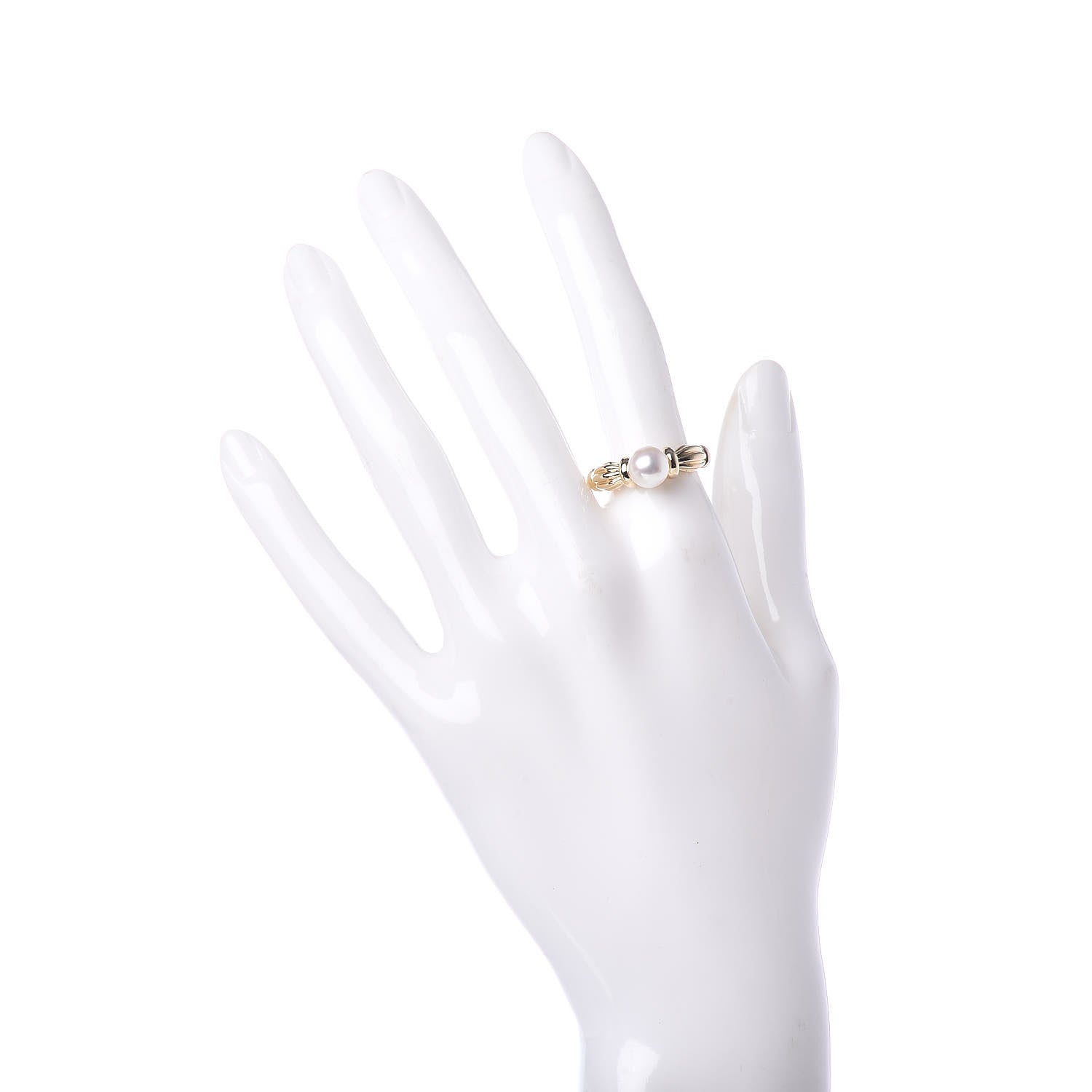Tiffany 18K Yellow Gold 7-7.5mm Pearl Ring 52 6 2 of 5