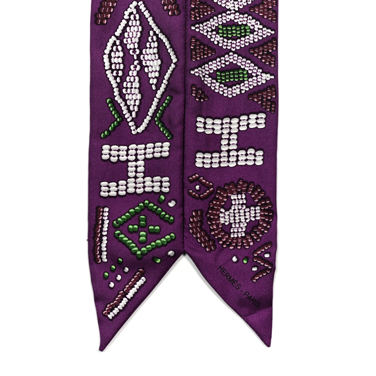Silk Kelly en Perles Twilly Violet Vert Lie De Vin