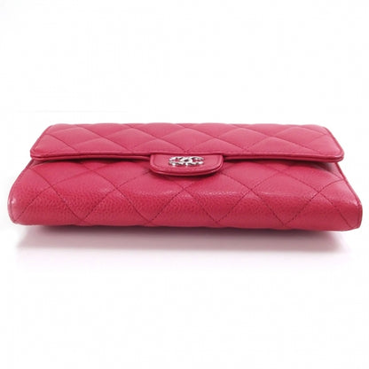 Chanel Caviar Quilted Tri-Fold Wallet Fuchsia 4 of 8