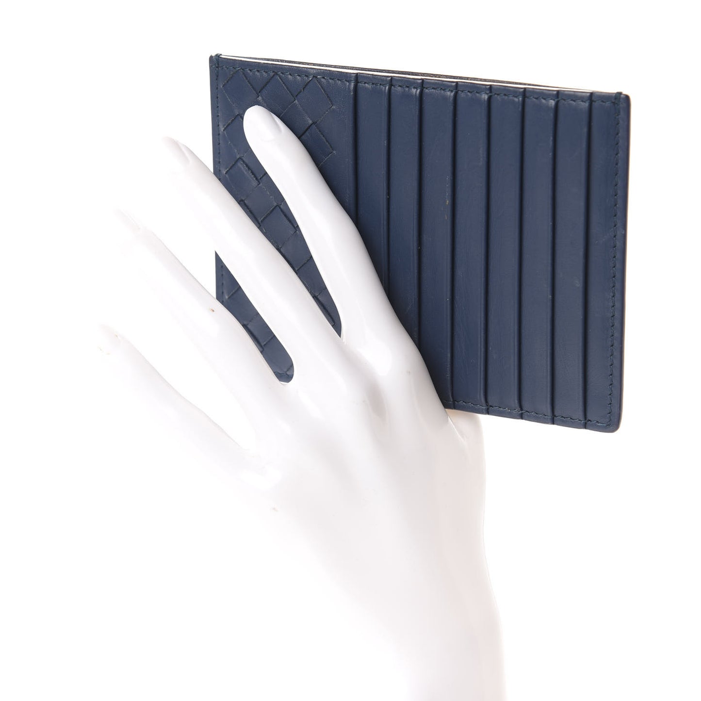 Nappa Intrecciato Card Case Denim