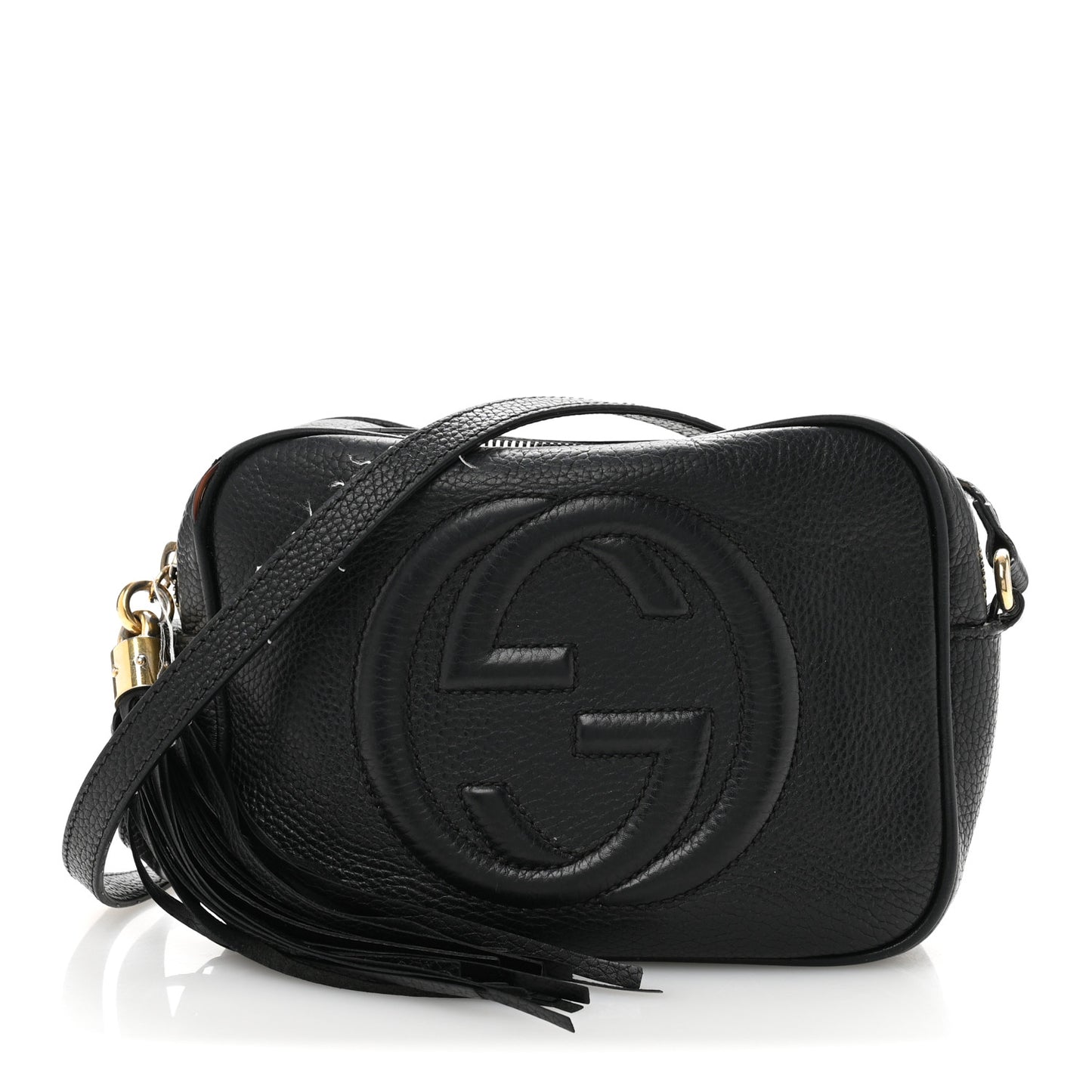 Pebbled Calfskin Small Soho Disco Bag Black