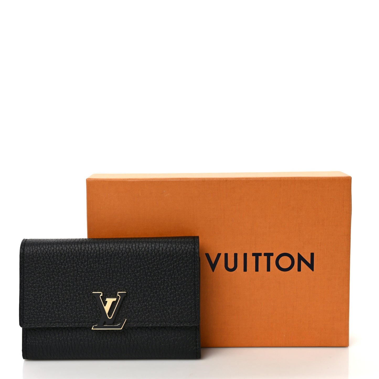 Taurillon Capucines Compact Wallet Black