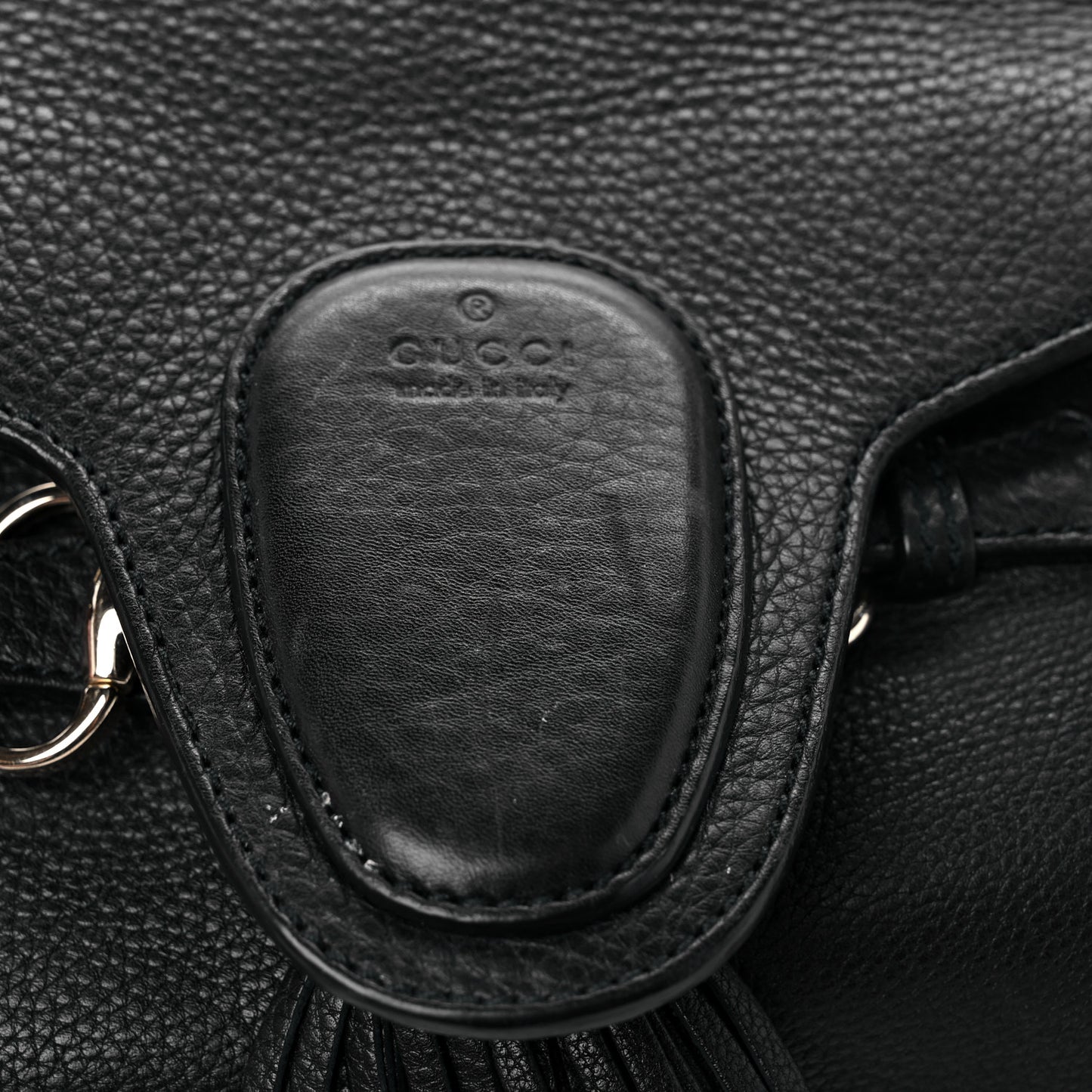 Calfskin Medium Emily Shoulder Bag Black