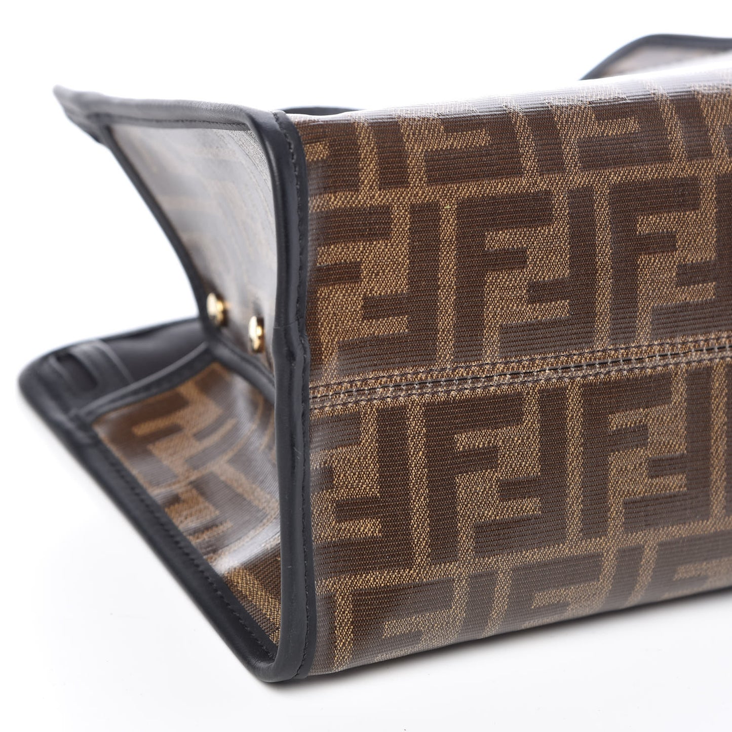 Glazed Fabric Vitello Century FF 1974 Stamp Patch Mini Peekaboo Defender Cover Mogano Panna Black