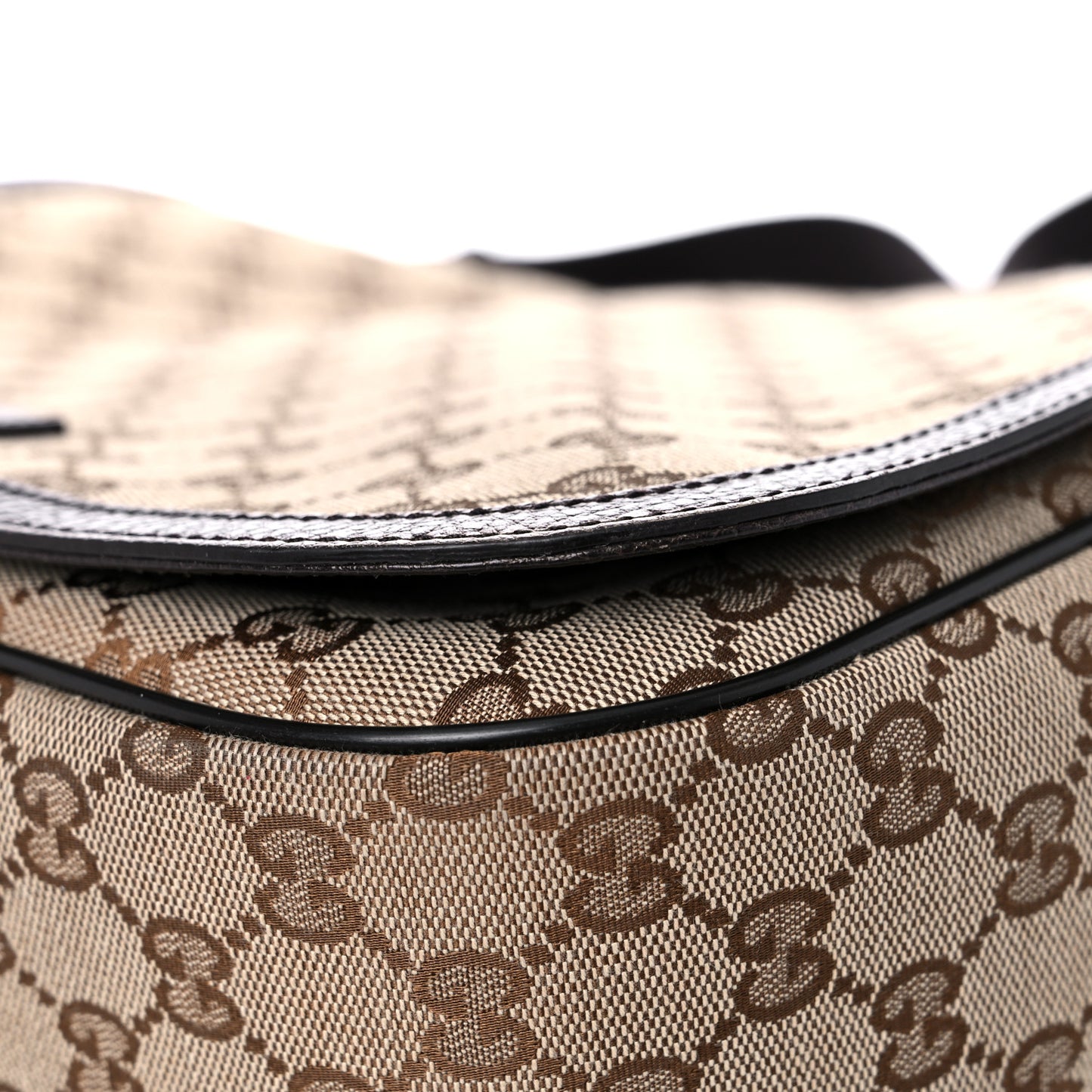 Monogram Large Flap Messenger Bag Beige Dark Brown