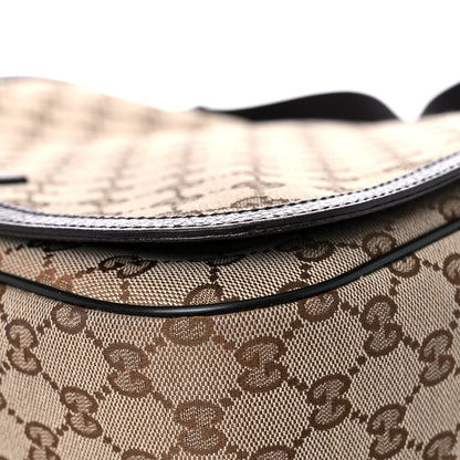 Gucci Monogram Large Flap Messenger Bag Beige Dark Brown 9 of 17