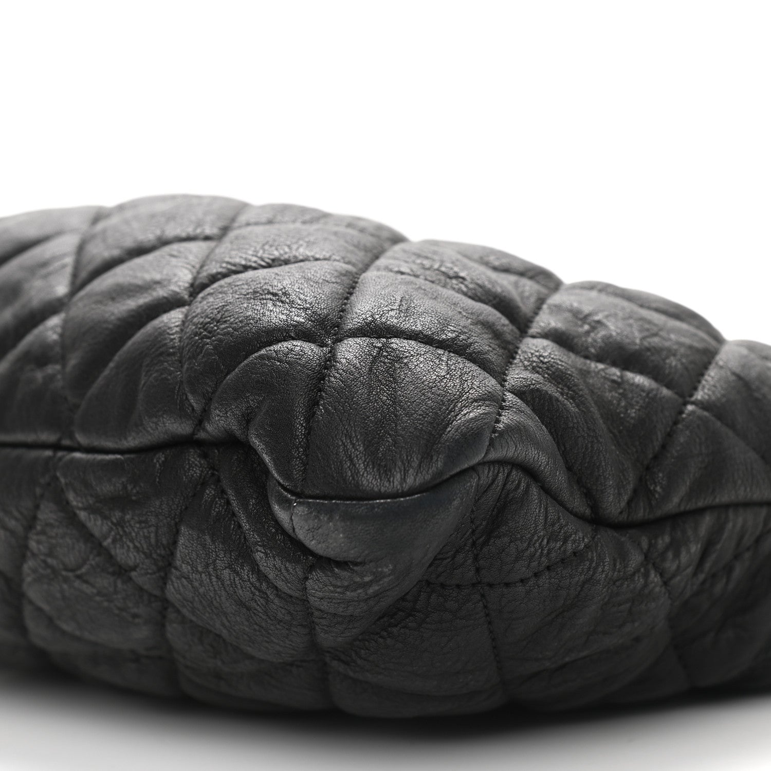 Chanel Crumpled Lambskin Quilted CC Shopping Tote Black 8 of 8
