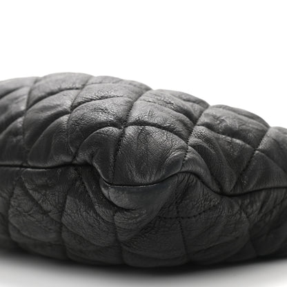 Chanel Crumpled Lambskin Quilted CC Shopping Tote Black 8 of 8