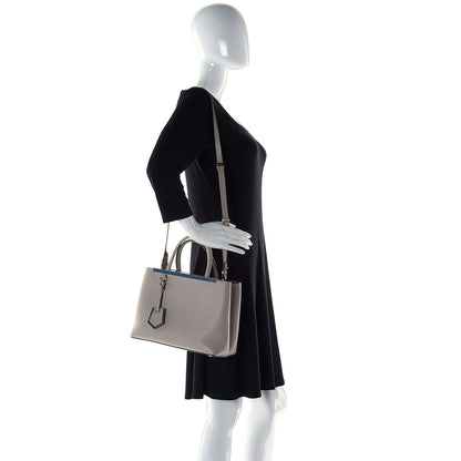 Fendi Vitello Dolce Century Petite 2Jours Tote Grigio Polvere Ciclamino 3 of 6