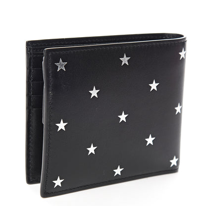 Saint Laurent Calfskin Star Print Bi-Fold Wallet Black 2 of 12