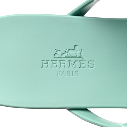 Hermes Rubber Womens Egerie Sandals 37 Vert Embrun 7 of 9